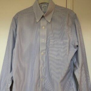 Brooks Brothers Original Slim Fit Pinstriped Polo Button Down Shirt